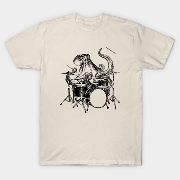 SEEMBO Octopus Playing Drums Drummer Drumming Band T-Shirt by SEEMBO